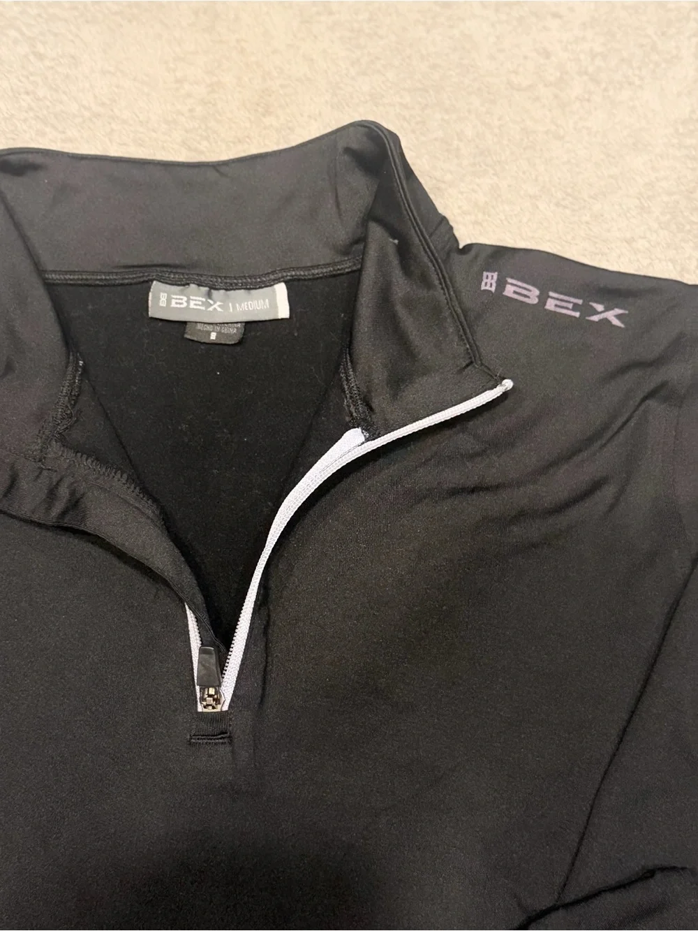 Bex Performance Men's Black Quarter-Zip Jacket - Medium